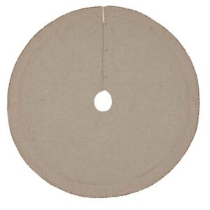 VHC Brands 48 in. Celebrate Bronze Tan Glam Christmas Decor Tree Skirt