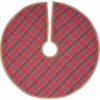 VHC Brands 21 in. Gavin Cherry Red Rustic Christmas Decor Mini Tree Skirt