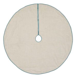 VHC Brands 60 in. Sanbourne Creme White Coastal Christmas Decor Tree Skirt