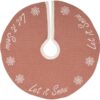 VHC Brands 21 in. Let It Snow Apple Red Farmhouse Christmas Decor Mini Tree Skirt