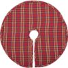 VHC Brands 21 in. Galway Barn Red Rustic Christmas Decor Mini Tree Skirt