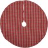 VHC Brands 48 in. Galway Barn Red Rustic Christmas Decor Tree Skirt