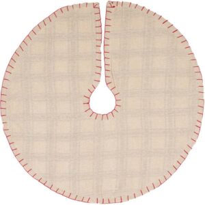 VHC Brands 21 in. Amory Ivory White Farmhouse Christmas Decor Mini Tree Skirt
