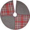 VHC Brands 21 in. Anderson Cherry Red Rustic Christmas Decor Patchwork Mini Tree Skirt