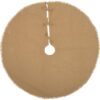 VHC Brands 48 in. Natural Festive Burlap Farmhouse Christmas Decor Tree Skirt