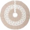 VHC Brands 21 in. Carol Khaki Tan Farmhouse Christmas Decor Mini Tree Skirt