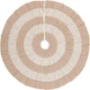 VHC Brands 55 in. Carol Khaki Tan Farmhouse Christmas Decor Tree Skirt
