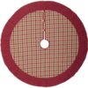 VHC Brands 48 in. Jonathan Plaid Natural Tan Traditional Christmas Decor Tree Skirt