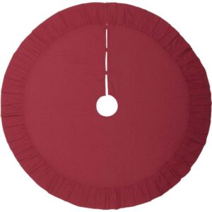 VHC Brands 48 in. Jonathan Plaid Natural Tan Traditional Christmas Decor Tree Skirt