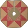 VHC Brands 21 in. Dolly Star Natural Tan Primitive Christmas Decor Tree Skirt