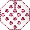 VHC Brands 21 in. Red Emmie Farmhouse Christmas Decor Patchwork Tree Skirt