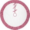 VHC Brands 48 in. Red Emmie Farmhouse Christmas Decor Ruffled Tree Skirt