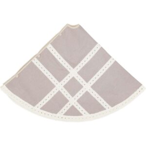 VHC Brands 55 in. Grey Margot Farmhouse Christmas Decor Tree Skirt
