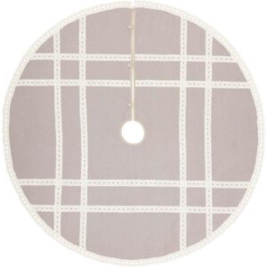 VHC Brands 55 in. Grey Margot Farmhouse Christmas Decor Tree Skirt