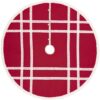 VHC Brands 55 in. Red Margot Farmhouse Christmas Decor Tree Skirt