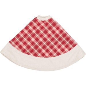 VHC Brands 21 in. Red Plaid Christmas Farmhouse Decor Tree Skirt