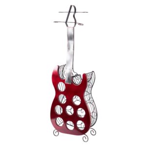 Vintiquewise Vintage Wood and Metal Guitar Shaped 9-Bottle Freestanding Decorative Wine Holder