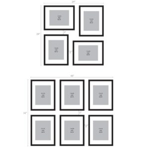 DesignOvation Gallery 11 in. x 14 in. Matted to 8 in. x 10 in. Walnut Brown Picture Frame (Set of 4)