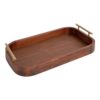Kate and Laurel Lipton 18 in. x 3 in. x 10 in. Walnut Brown Decorative Tray