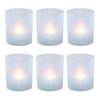 LUMABASE Flameless Votive Candles 2.25 in. Warm White Plastic Frosted Holders (6 Count)