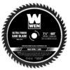 WEN 7.25 in. 60-Tooth Carbide-Tipped Professional Ultra Fine-Finish Circular Saw Blade with Cool-Cut Coating