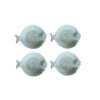 3R Studios 5.75 in. 4-Piece Aqua Fish Shaped Dish Set