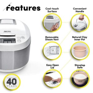 AROMA 3 Qt. White Electric Multicooker