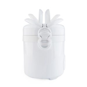 AROMA 3-Cup White Mini Rice Cooker with Non-Stick Cooking Pot