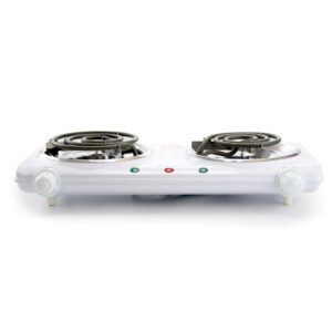 Better Chef 2-Burner 9 in. White Electric Countertop Hot Plate