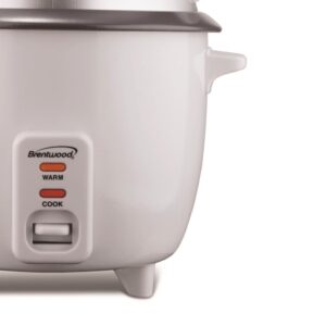 Brentwood Appliances 5-Cup White Rice Cooker with Food Steamer