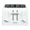 Cuisinart Compact 4-Slice White Wide Slot Toaster with Crumb Tray