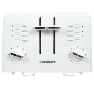 Cuisinart Compact 4-Slice White Wide Slot Toaster with Crumb Tray