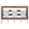 DANYA B Hanging Metal Utensil Caddy with Hooks and Tin Buckets