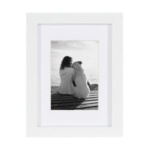 DesignOvation Gallery 5 in. x 7 in. Matted to 3.5 in. x 5 in. White Picture Frame (Set of 4)