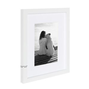 DesignOvation Gallery 8 in. x 10 in. Matted to 5 in. x 7 in. White Picture Frame (Set of 4)