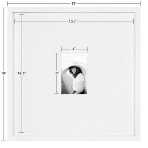 DesignOvation Gallery 17 in. x 17 in. matted to 4 in. x 6 in. White Picture Frame