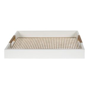 Kate and Laurel Hanneli White/Gold Decorative Tray(Set of 2)