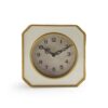 Zentique White and Gold Rounded Square Table Clock