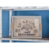 LITTON LANE Coastal Living Wooden "SEAFOOD" White Decorative Trays (Set of 2)