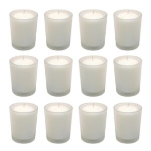 LUMABASE 12 Candles (15 Hours) in Frosted Glass Votives