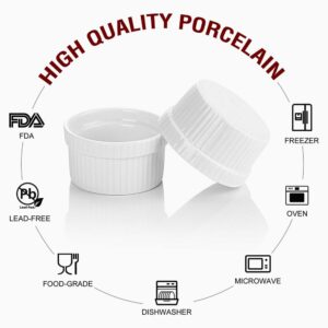 MALACASA 2.75 in. White Ceramic Ramekins Souffle Dishes (Set of 12)
