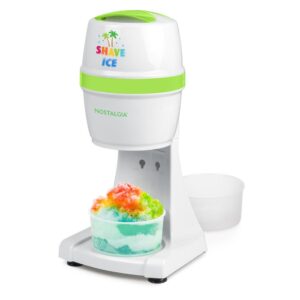 Nostalgia 50 W 8 oz. White Snow Cone Maker with Stainless Steel Blades