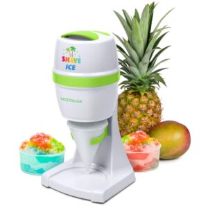 Nostalgia 50 W 8 oz. White Snow Cone Maker with Stainless Steel Blades