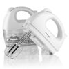 Ovente 5-Speed 150-Watt White Hand Mixer Stainless Steel Chrome Beaters and Free Snap-On Case