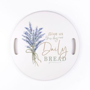 P Graham Dunn White Give Us This Day Decorative Wood Tray