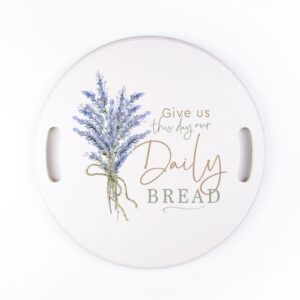P Graham Dunn White Give Us This Day Decorative Wood Tray