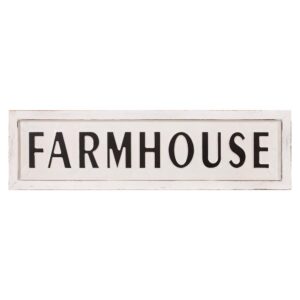 Pinnacle 11 in. x 38 in. Rustic White Farmhouse Tin Enamel Decorative Sign