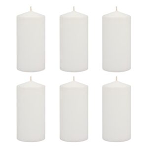 Stonebriar Collection 6 in. White Unscented Pillar Candles (Set of 6)