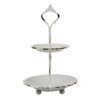Stonebriar Collection Shabby Chic Worn White 2-Tier Serving Tray