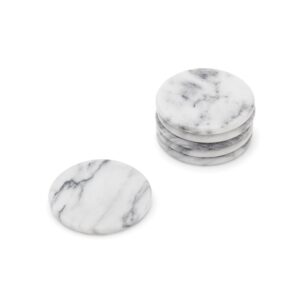 Fox Run White Marble Coaster S/6